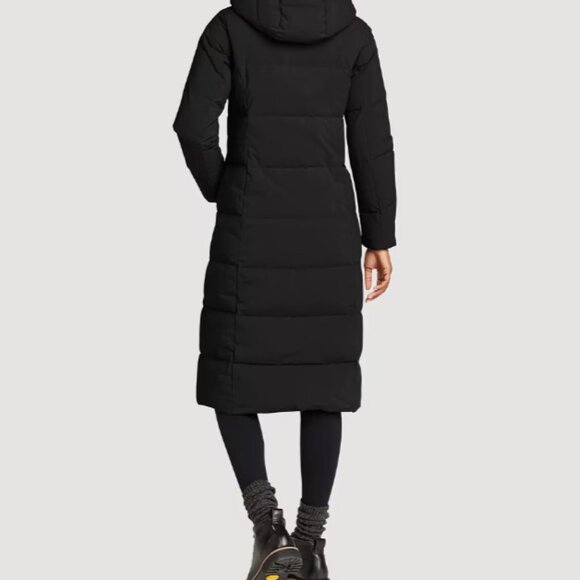 Eddie Bauer Essential Down Duffle Coat Black Small Petite - Picture 3 of 12